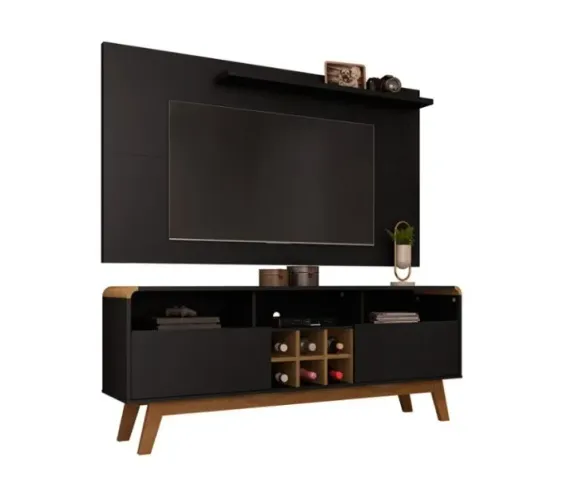 Rack mais painel preto
