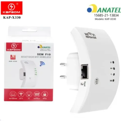 REPETIDOR DE SINAL WIFI SEM FIO WPS KAPBOM - KAP-X330