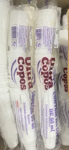 Kit com 10 pacotes com 100copos descartáveis de café 50ml branco