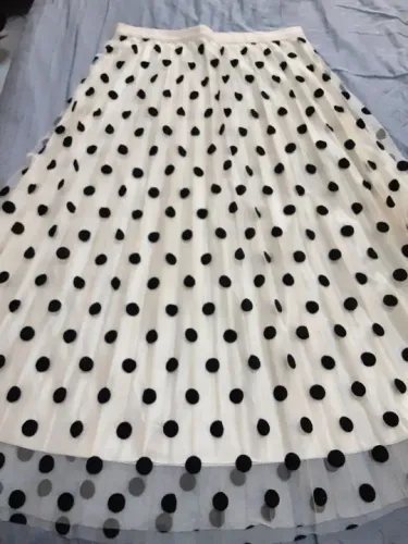 Saia Plissada Polka Dot