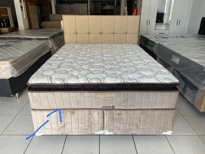 Cama casal com mola ensacada e pillow top com entrega imediata 