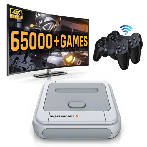 Video Game Console Kinhank Super Console X +65 mil jogos 64GB Standard SNES PS PSP SEGA