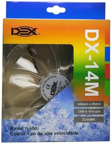 Cooler Fan Dex Colorido Com LED RGB 140mm Para Gabinete Ventilador