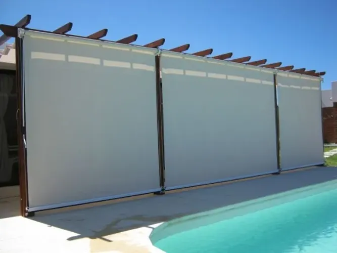 Toldo tela solar vertical sob medida - Área Gourmet 