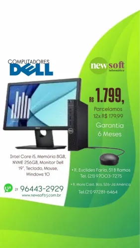 Computador Dell Core i5 8GB SSD 256GB Monitor 19"