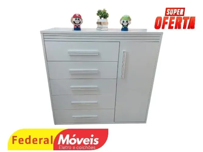 Comoda Off White 100%MDF 1P 5G (ENTREGA HOJE)