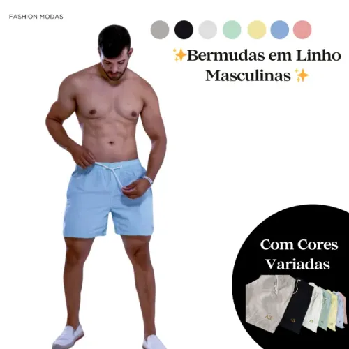 ?BERMUDAS EM LINHO MASCULINAS- ALTO PADRÃO ?