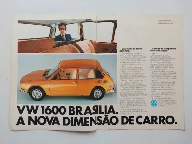 VW Brasília 1973 - Encarte Folder Catálogo Propaganda