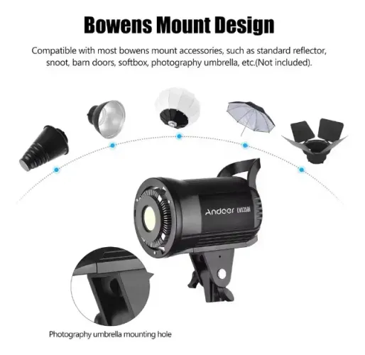 Andoer Lm135bi 3000k-5600k Bowens Led Luz De Vídeo Portátil