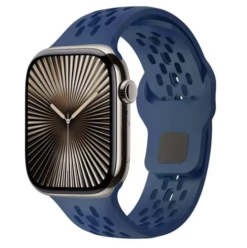 Pulseira pra AppleWatch Silicone 42 a 46mm Azul escuro