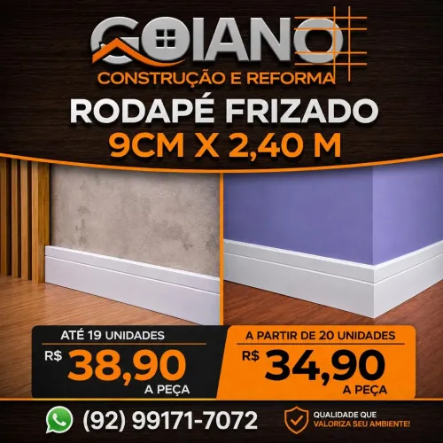 Rodapé PVC 9cmx2,40m