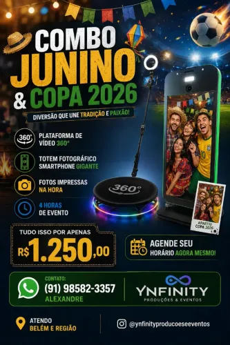 Plataforma de vídeo 360° maís Totem fotográfico smartphone gigante com foto impressa na 