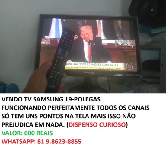 TV SAMSUNG 19P 400 REAIS 