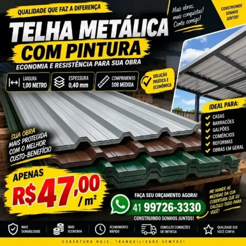 TELHA SIMPLES COM PINTURA
