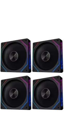 Kit 4x Fans Prism 4 RS ARGB Preto