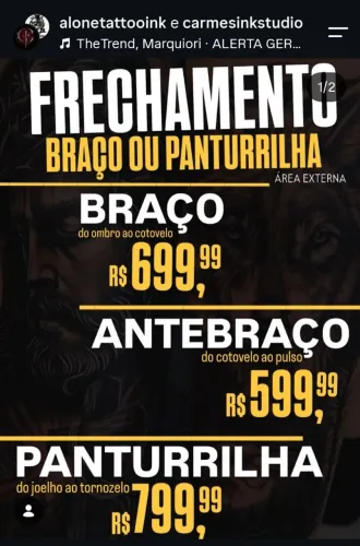 Fechamento promoção de tattoo / tatuagem