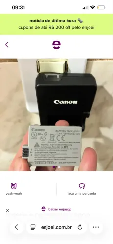Carregador mais bateria canon