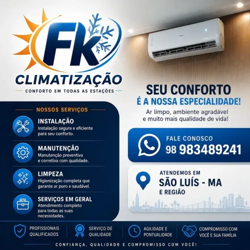 SERVIÇOS DE AR CONDICIONADOS EM GERAL .FK CLIMATIZAÇÃO