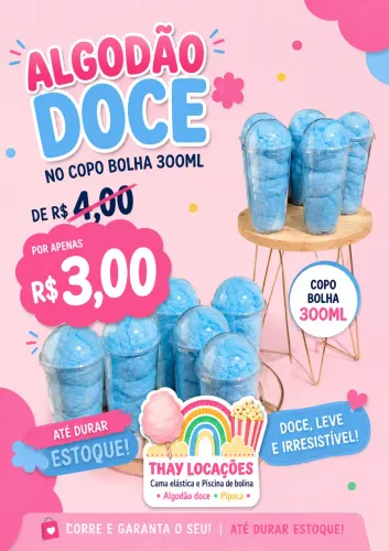 Algodão doce no copo