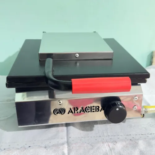 Chapa lanche com prensa + kit (mangueira e registro)
