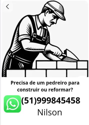 Pedreiro construtor mão de obra