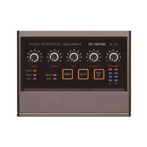 Interface de Áudio USB Teyun Q-16 Placa de Som com DSP Preto