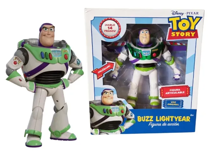 Boneco Buzz Lightyear Espanhol 14 Falas Asas Articuladas Novo