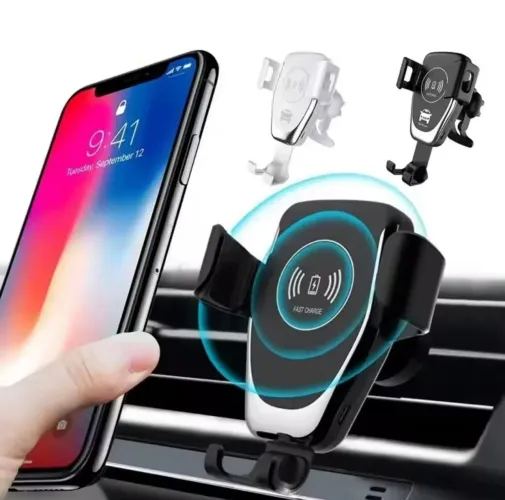 Suporte Automotivo Com Carregador Compatível iPhone Samsung Xiaomi