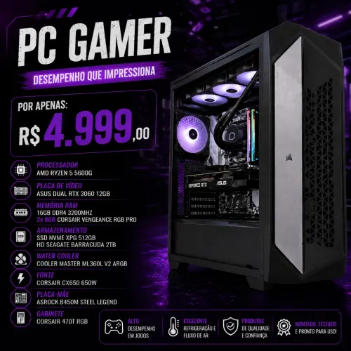 ?PC GAMER? Ryzen 5 5600G + RTX 3060 12GB ASUS