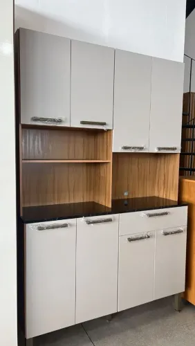 Armário de Cozinha 8 portas balcão marmorizado à pronta entrega