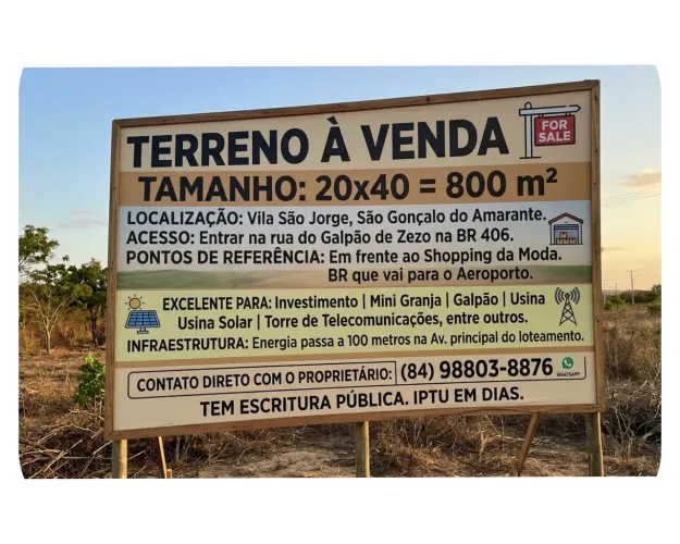 Terreno em Guajiru Vila São Jorge 800 m