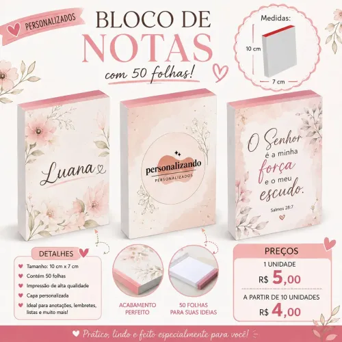 Bloco de nota ou rascunho personalizado lembrancinha de aniversário