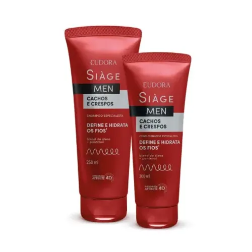 Combo Siàge Men Cachos e Crespos: Shampoo 250ml + Condicionador 200ml