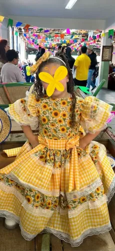 Vestido de Festa Junina Luxo tamanho 6