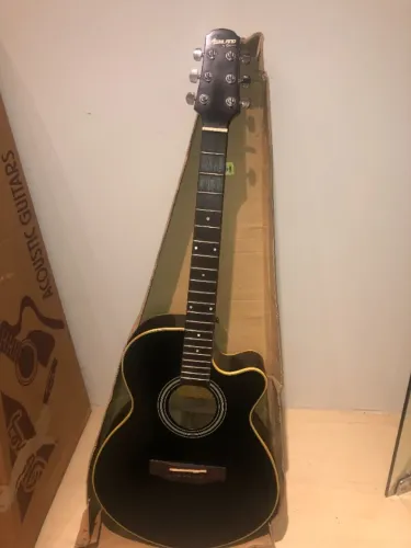 Violão Aço Mini Jumbo Ashland by Crafter AFCE-10/BK - Outlet (Preto)
