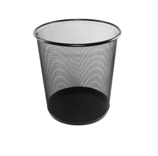 Lixeira Cesto Aramado Metal Escritório 12 Litros Cor Preto