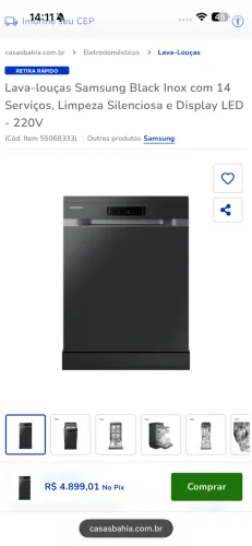 Lava-Louças Samsung 14 Serviços - Pouco Usada