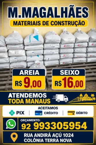AREIA E SEIXO NA SACA