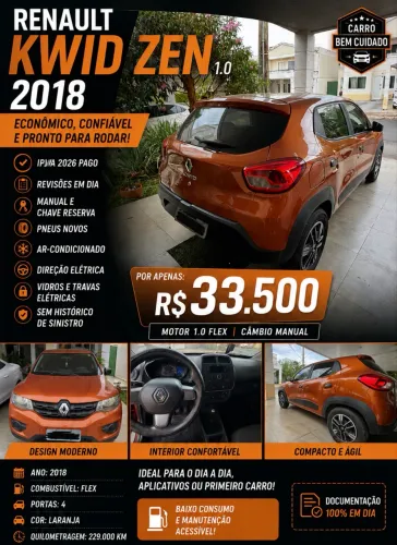 Renault Kwid Zen 1.0 Flex 12V 5P Mec. 2018