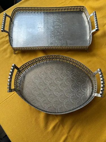 Bandejas de Metal Inox Antiga