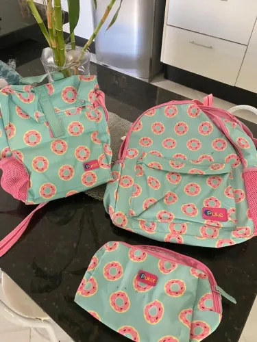 Mochila escolar (conjunto lancheira e estojo) 
