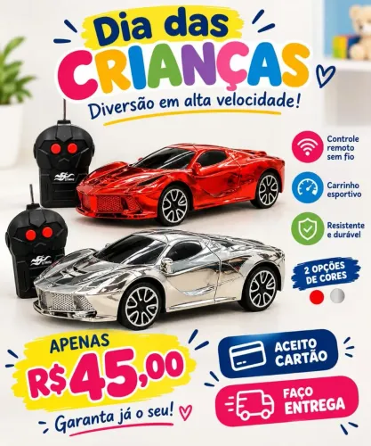 Carrinho de controle remoto (cromado)