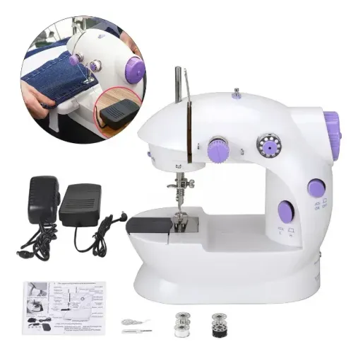 Mini Sewing Machine Maquina Costura Casa Presente Acessórios Bobinas Linhas