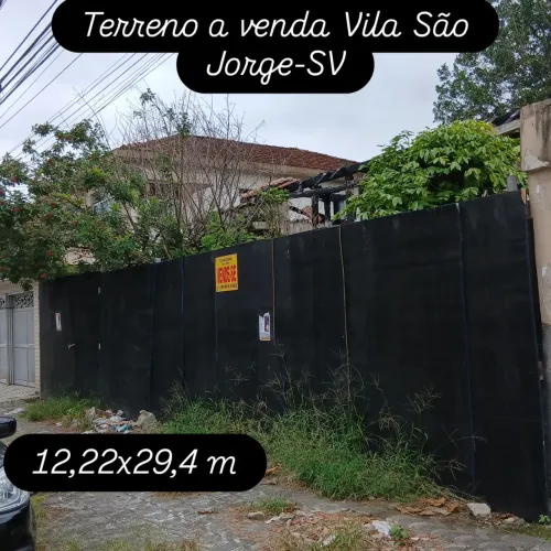 Terreno 12,20 x 29,20 m . Vila São Jorge