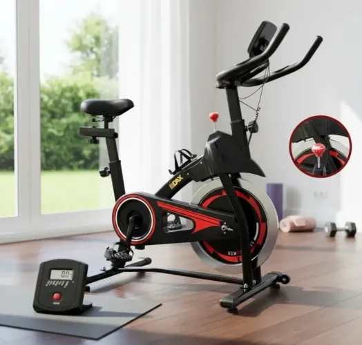 Bicicleta Ergométrica Spinning Mecânica 13kg Preto/vermelho