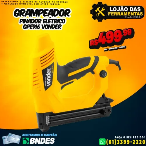 Grampeador Pinador Elétrico GPe916 Vonder
