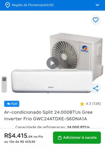 Ar condicionado Gree 24.000Btus