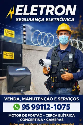 Cerca elétrica câmeras motor de portão alarme
