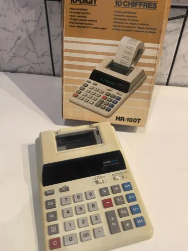Calculadora Com Impressora Casio HR-100T (Na Caixa / Com Defeito - Não Liga)