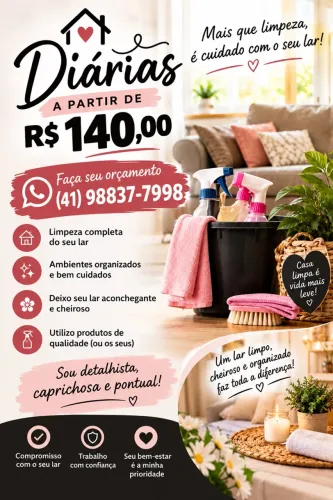 Diarista com experiência e referência.